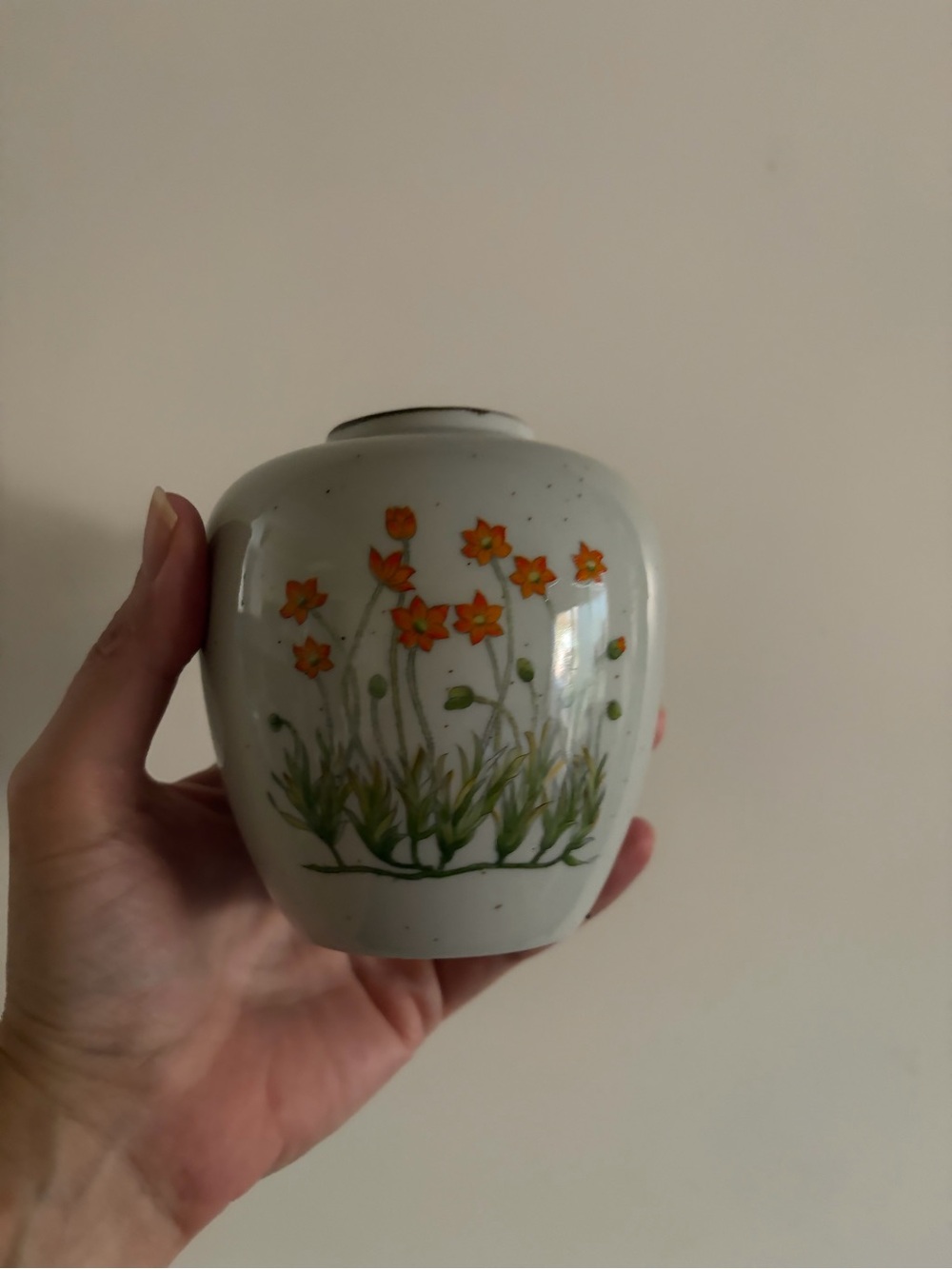 Vintage Takahashi-style Japanese stoneware vase